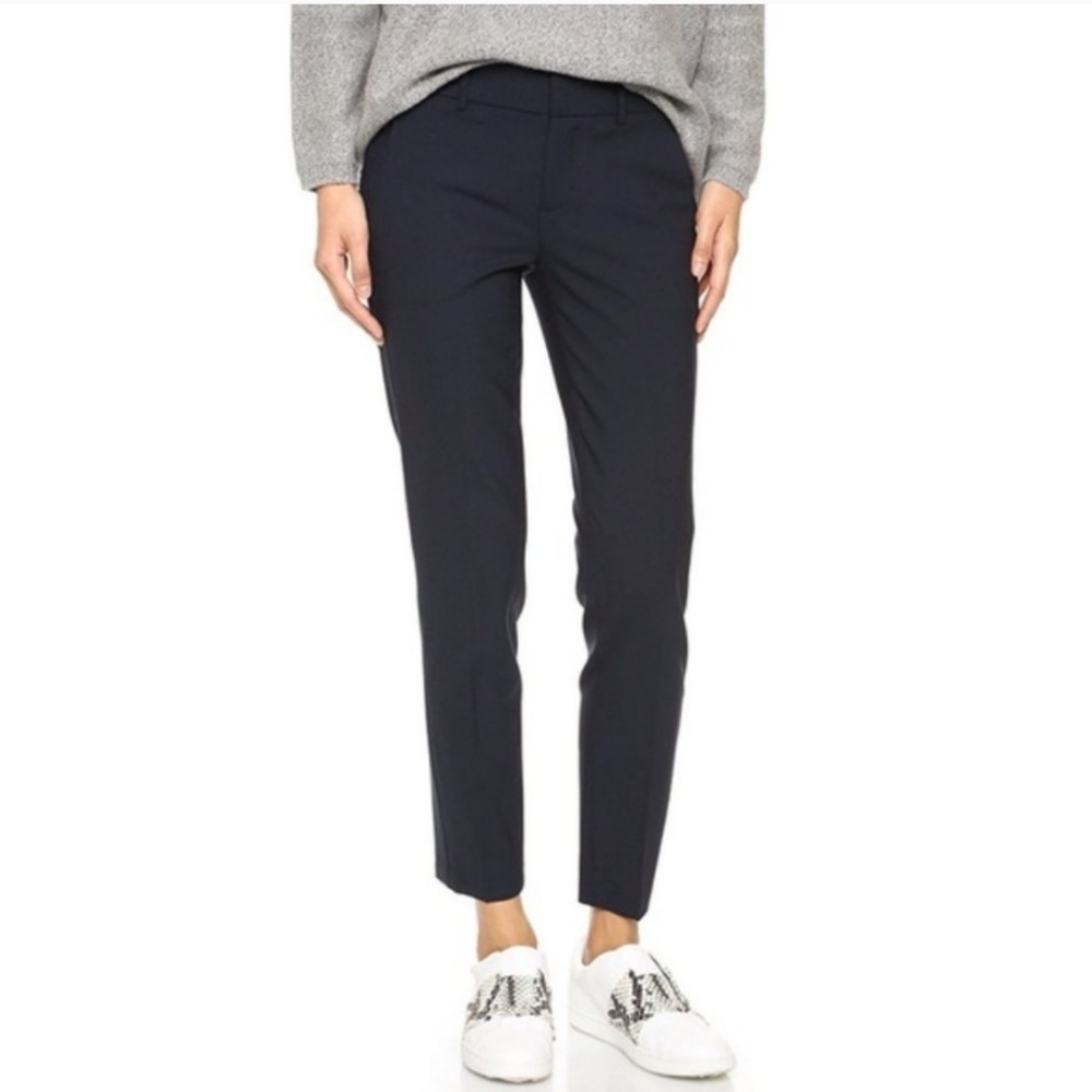 Vince Side Strapping Pant Navy wool tapered trouser size 6